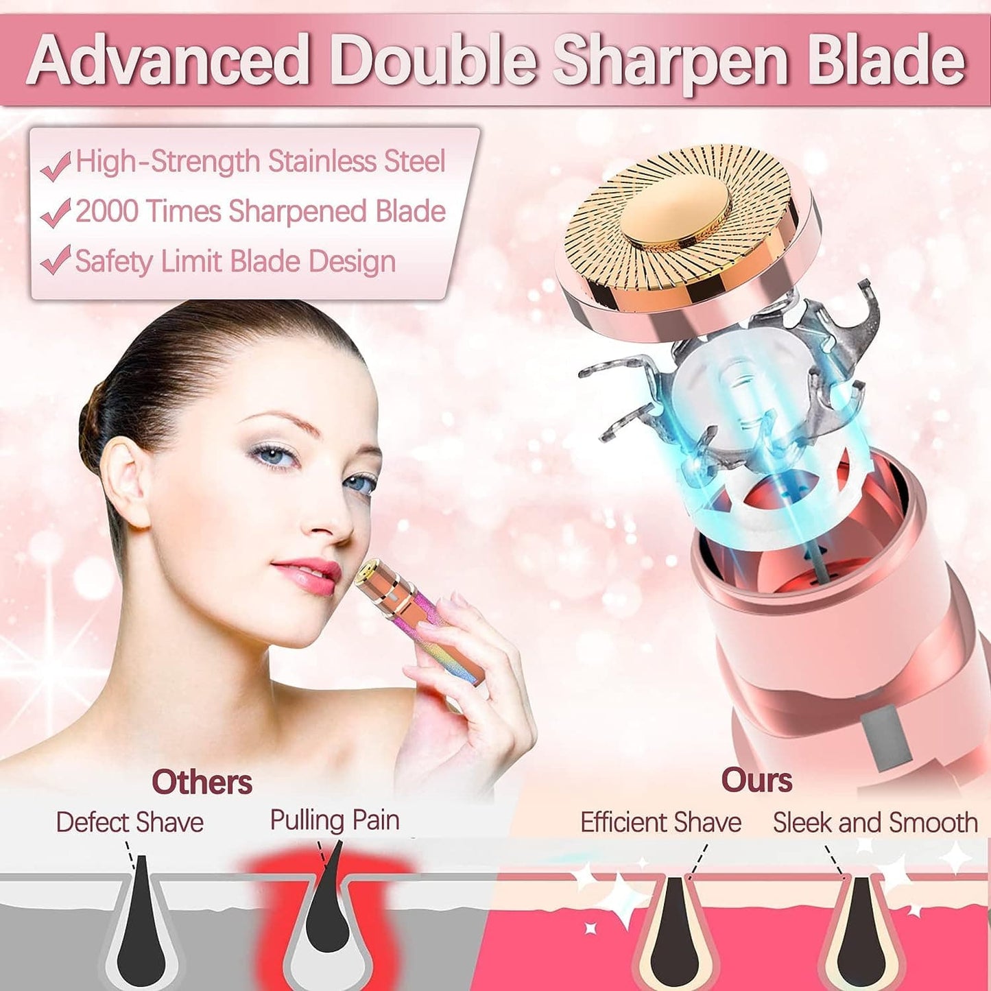 2 in 1 Facial Hair Remover and Eyebrow Trimmer