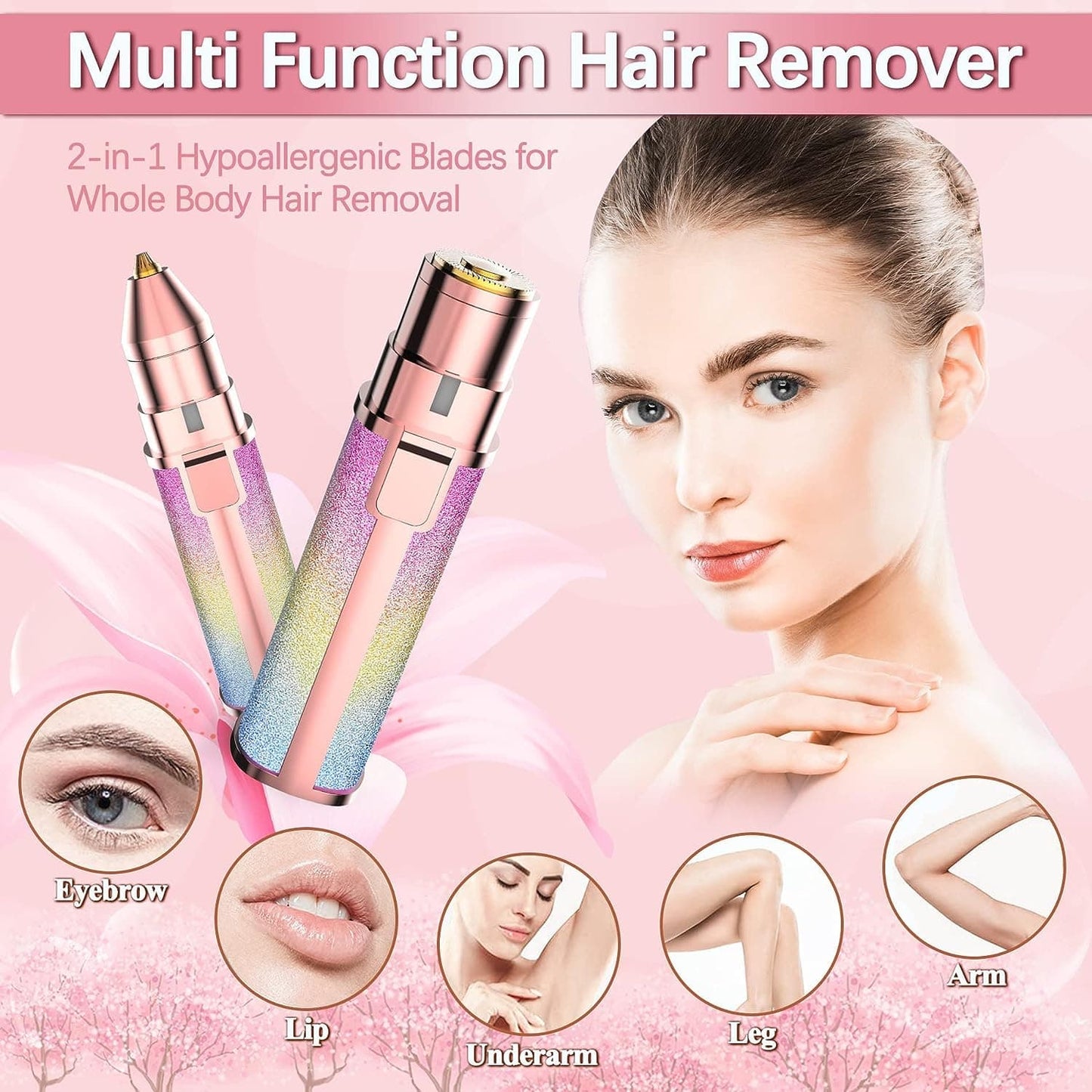 2 in 1 Facial Hair Remover and Eyebrow Trimmer